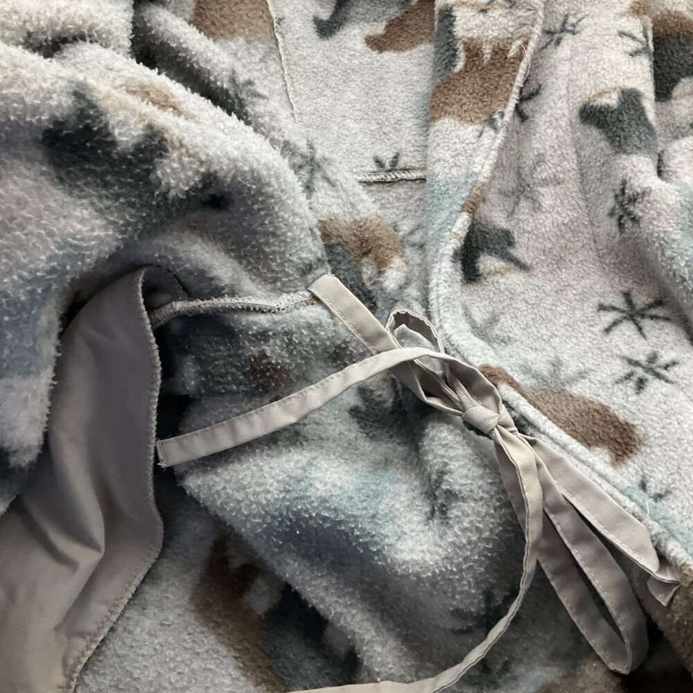Erika Taylor Country Medium Fleece Long Robe Bear Snowflake Cozy Southwestern - Picture 10 of 13
